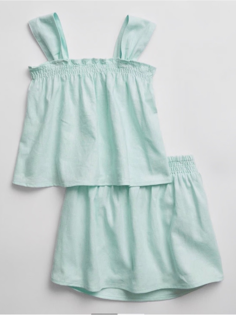 GAP Light Aqua Girls Two-Piece Pajama Set - Sleeveless Top & Shorts